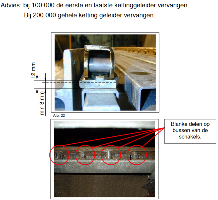 Kettinggeleiderail L = 775 incl schroeven