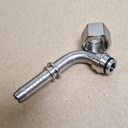 RVS Perskoppeling 12L 90gr wartel - 3/8" slang