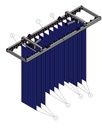 POTEX-10 - Textiel flap Polish mitter; Polish 48 lange en 48 korte, 8 per rij, 12 rijen