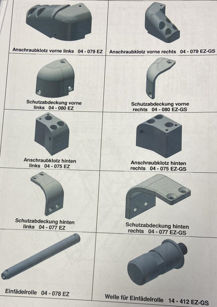 overzicht stukken wielgeleiderrol