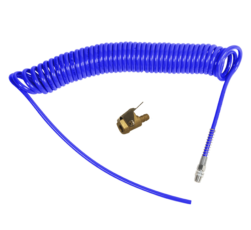 SPIRALE BLU CON TESTINA DI GONFIAGGIO BIKE - SPIRAL HOSE KIT WITH INFLATORS HEAD    