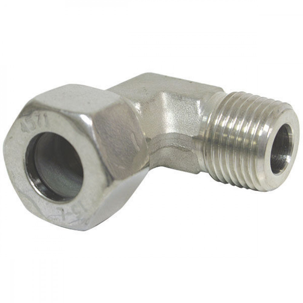 RVS Haakse inschroefkoppeling 15L x 1/2" Male