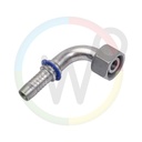 RVS Perskoppeling 12L 90gr wartel - 3/8" slang