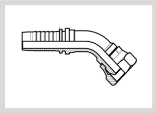 [SIS0035375] RVS Perskoppeling - 45 gr - Losse moer (JIC 3/4" - Slang 3/8")