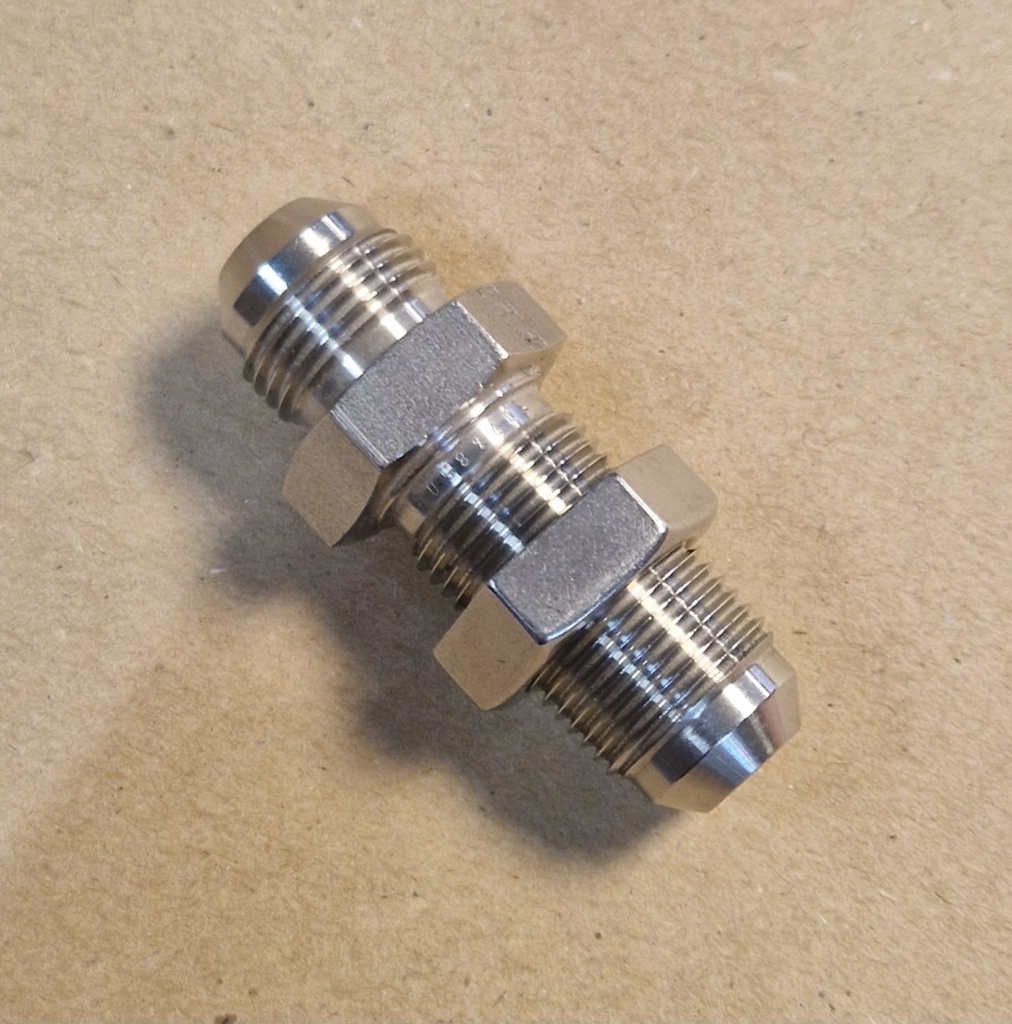 RVS Rechte schotkoppeling 3/4" JIC 