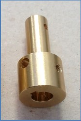 [MTM0755256001] Verloopstuk 61mm tussen motor en poelie MTM mattenwasser MC 2016 - Messing