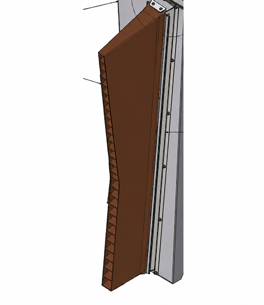 Buse de soufflerie textile Holz '-50 étroit' pour séchoir latéral droit (couleur brun/noir)