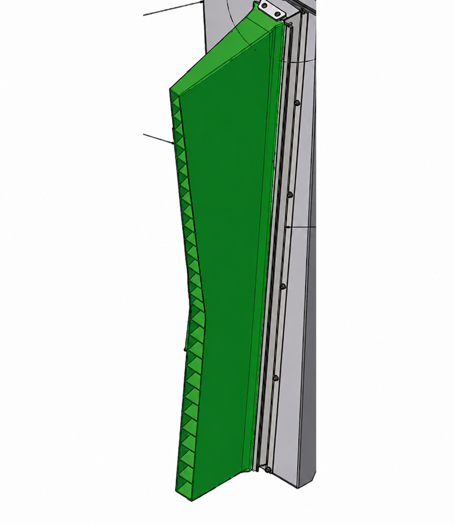 Holz textiel uitblaasmond -50 voor zijdroger rechts (kleur voor-/achterzijde: groen)