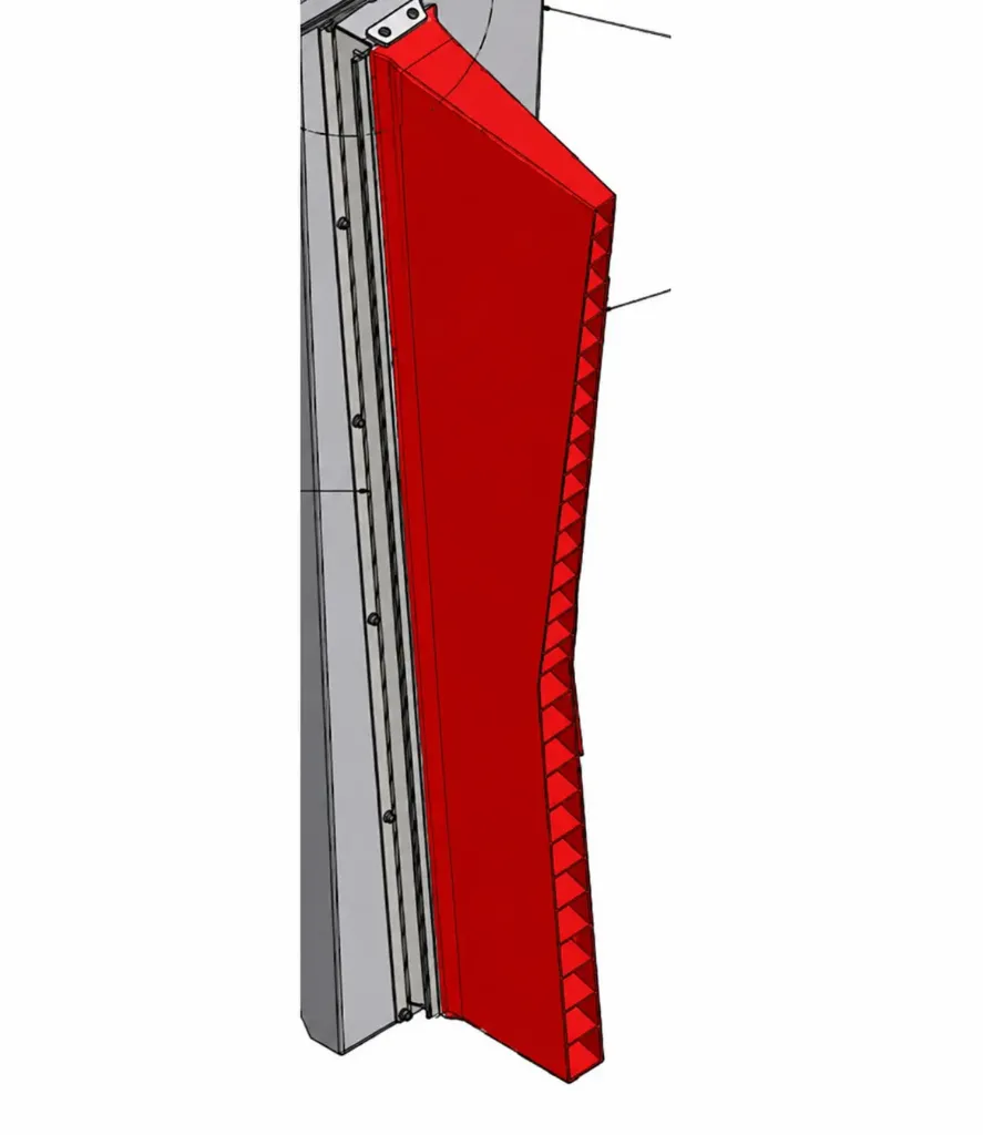 [WP432015] Holz textiel uitblaasmond '-50 kort' voor zijdroger links (kleur ROOD voor-/ROOD achterzijde)