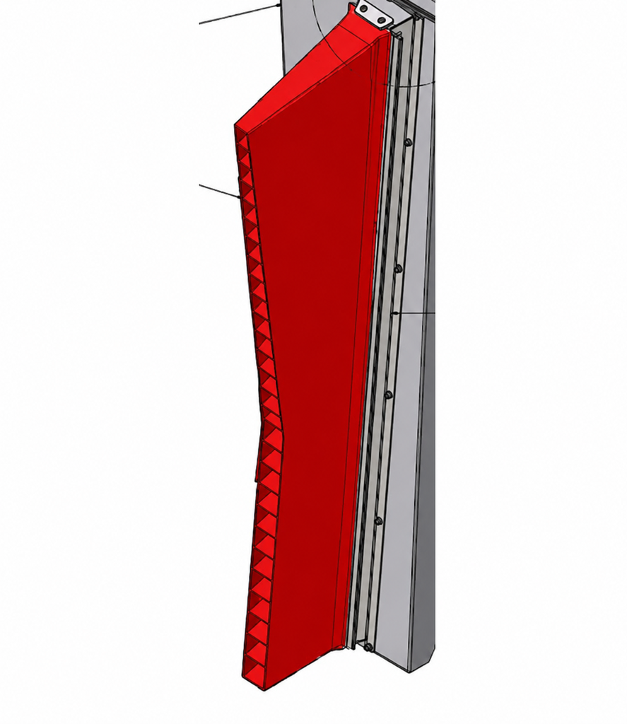[WP432016] Holz textiel uitblaasmond '-50 kort' voor zijdroger rechts (kleur ROOD voor-/ROOD achterzijde)
