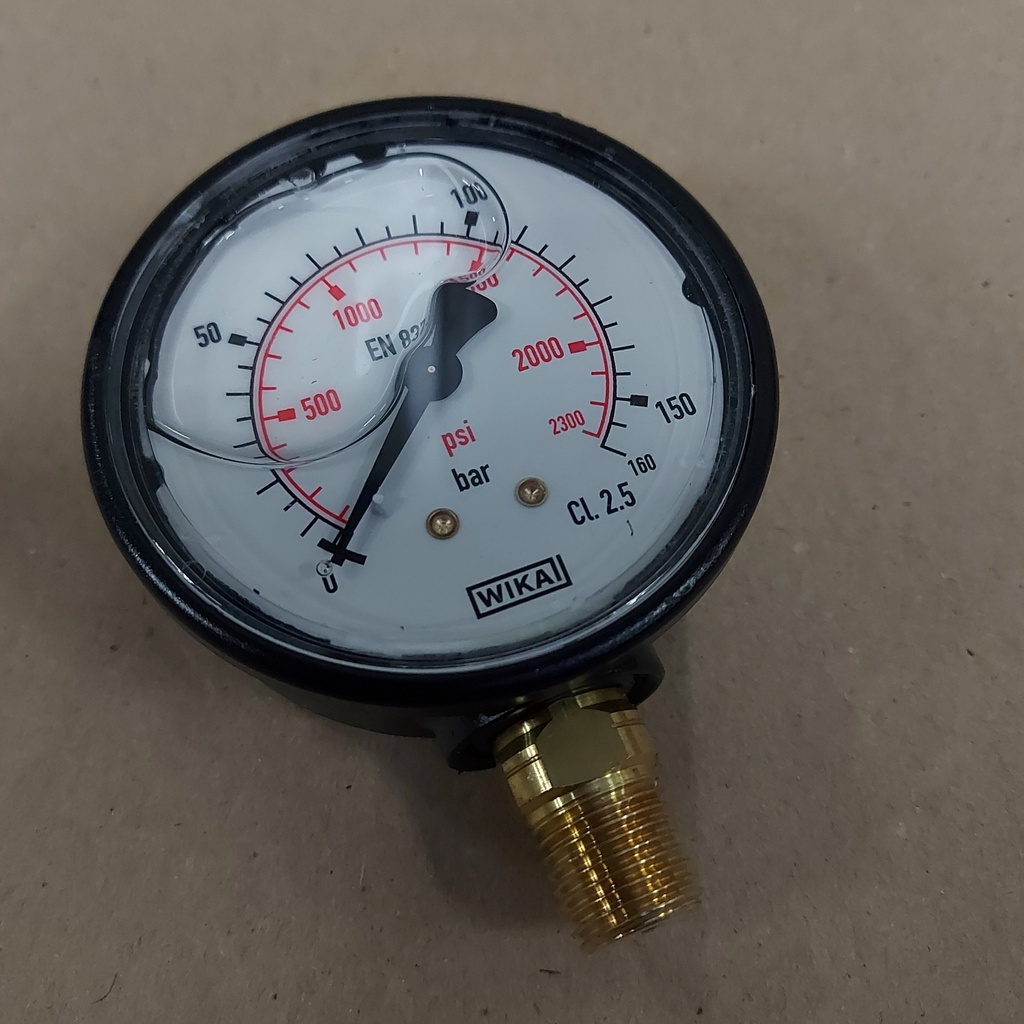 Manometer 0-100bar - 1/4" - Onderaansluiting