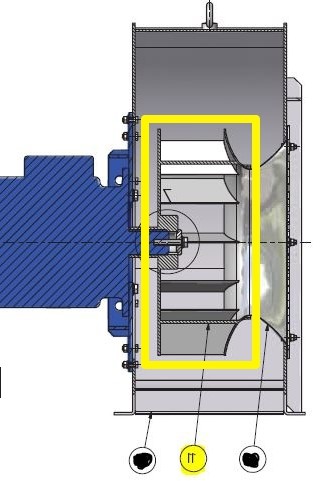 [WP431386] Turbine Holz pour séchoir de 7,5 kW, côté gauche.