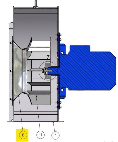 entonnoir Holz 7,5 kW sèche (entre le diffuseur et le rotor) RAL 7035