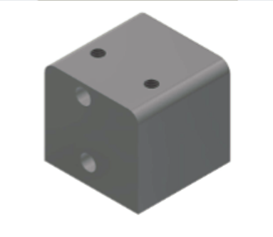 Holz kunststof aanschroefblok links tussen invoegplaat/baan