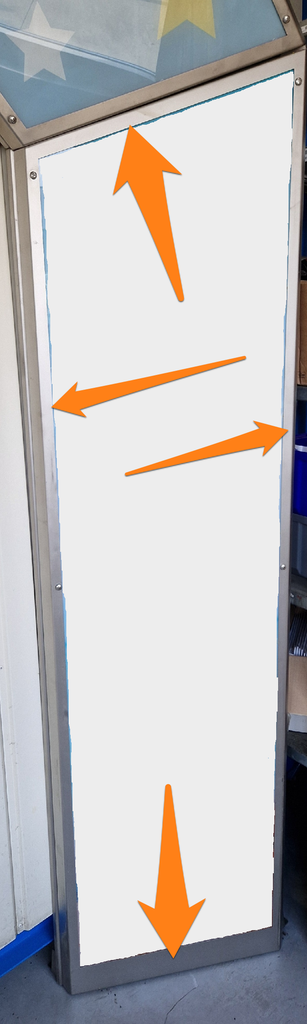 Holz showboog frame voor plexiglas rechts