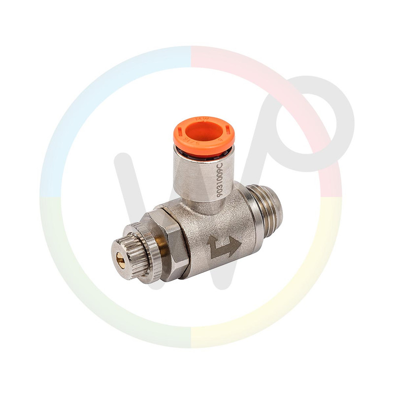 [ACE11840] Snelheidsregelventiel haaks 1/4" x 8mm voor DN50 cilinders