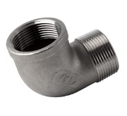 RVS knie 90gr binnen/buiten 1/8"