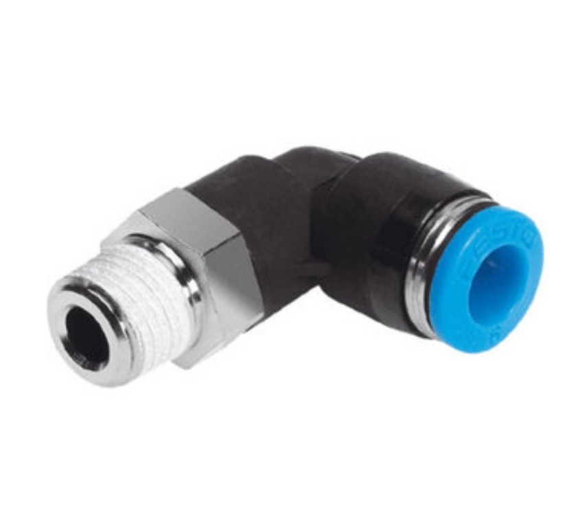 Haakse verloopkoppeling 3/8" buiten x 8 mm push-in