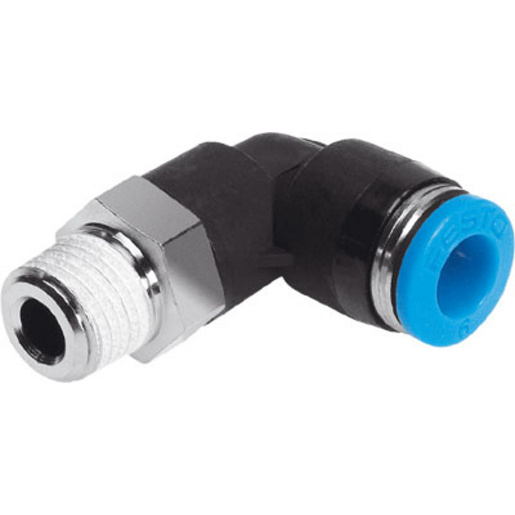Haakse verloopkoppeling 3/8" buiten x 12 mm push-in