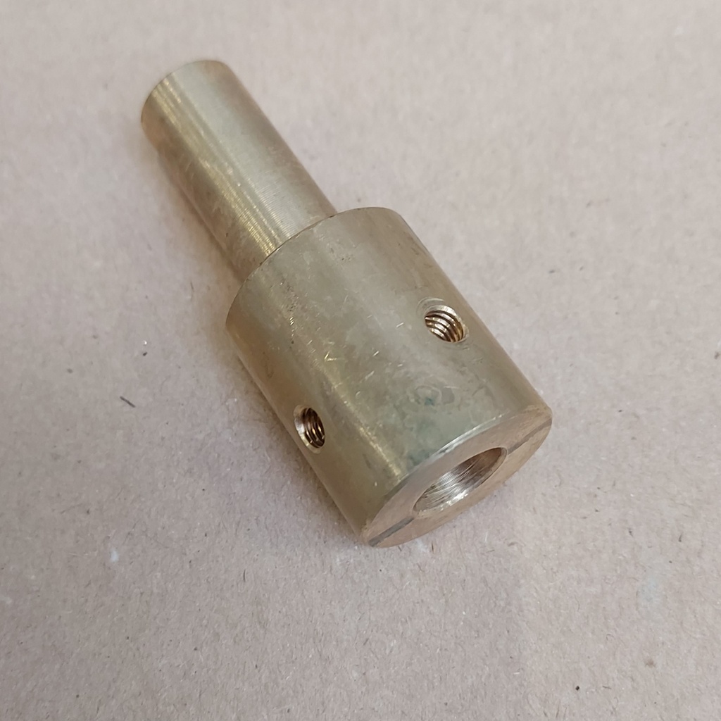Verloopstuk 51mm in messing tussen motor en poelie (Matty) Model 2020