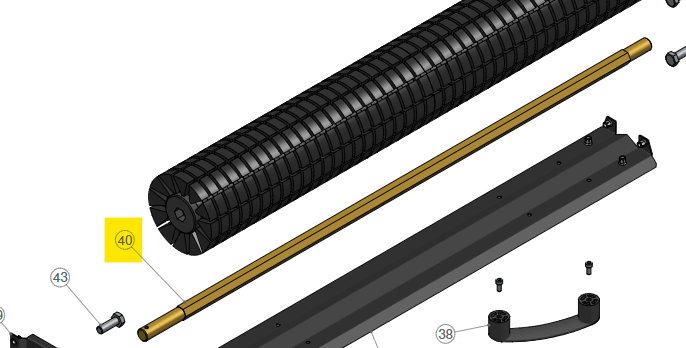 Axe pour les brosse MC Matty - Modèle 2016 - 906 mm