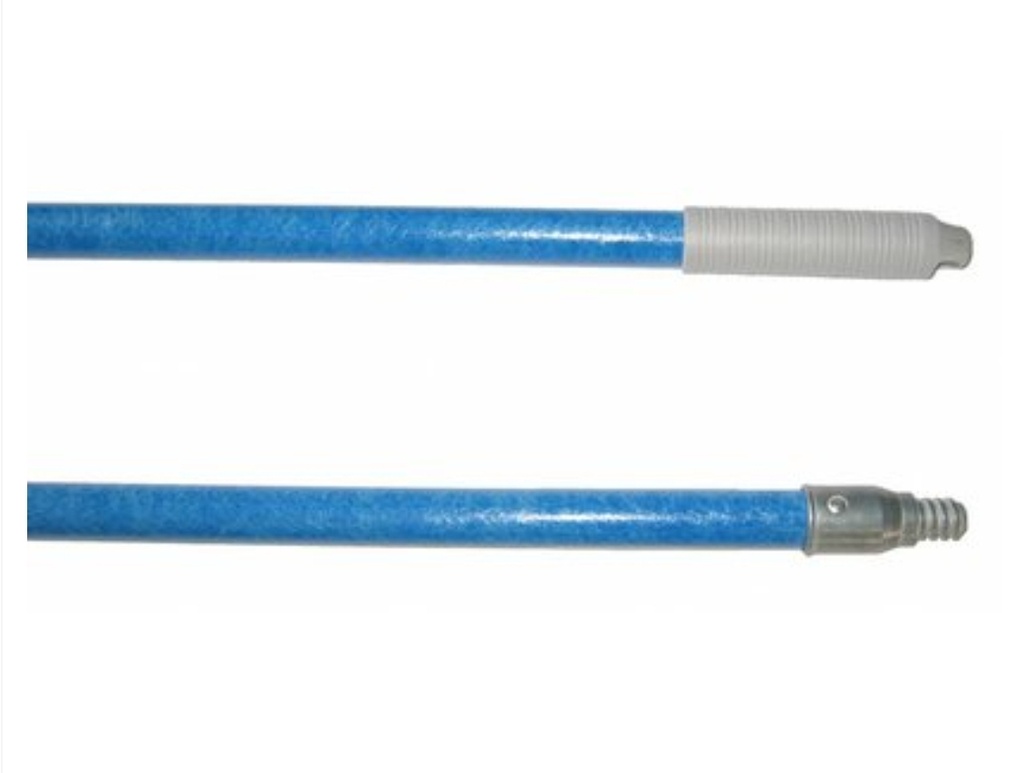 Manche en fibre de verre 140 cm bleu avec embout métallique 
