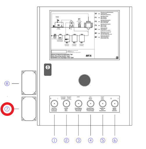 [WP431691] Drukschakelaar filterdruk max (1,3 bar)