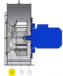 [WP431109] Entonnoir ventilateur 11 kW revêtue par poudre RAL 7035