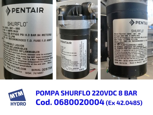 [MTM0680020004] SHURFLO pomp 220VDC 8 BAR voor MTM AC Wet