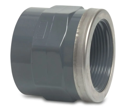 [WP431894] Profec Manchon fileté PVC-U 40 mm x 1 1/4" manchon à coller x filetage femelle 16bar gris type renforcé