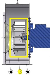 [Wp13707 HOL16217] Holz schoepenwiel voor 7,5kw droger rechts