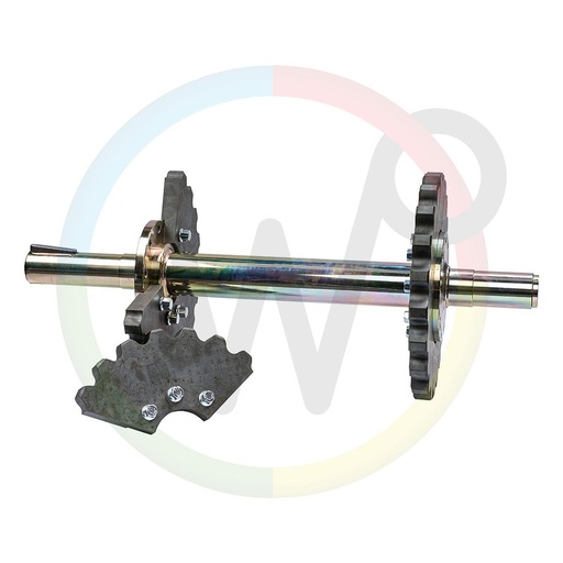 [Wp12962 HOL23321] Aandrijfas meerdelig (compleet) - brede kettingbaan (430mm) - versterkt (Ø 55mm)