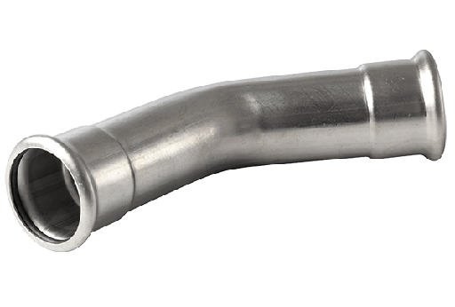 [ACE10449] RVS mapress bocht - VV - 45gr - Ø42mm