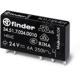 [ACE12306] Finder printrelais 5 pins enkelspoor 24vdc 345170240010
