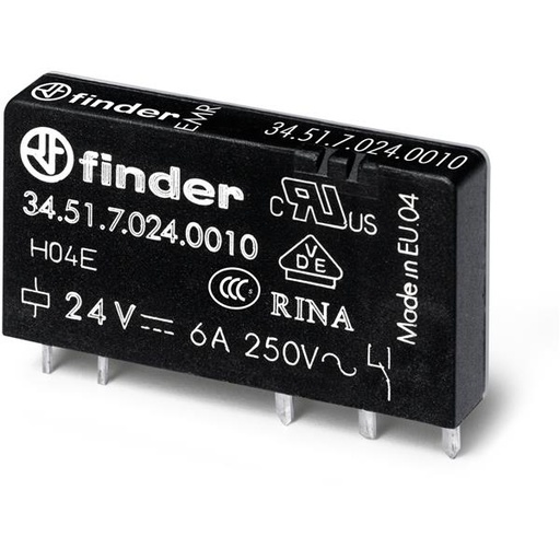 [ACE12306] Finder printrelais 5 pins enkelspoor 24vdc 34.51.7.024.0010