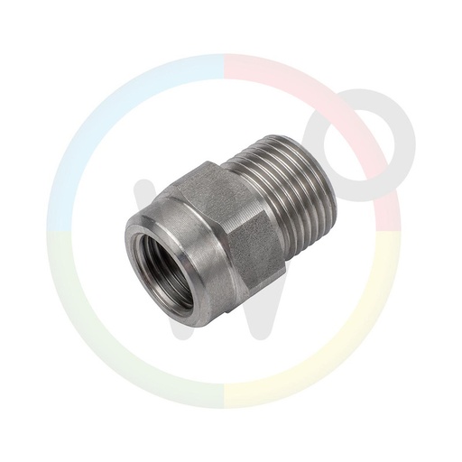 [Ace12483] RVS verlengnippel 1/4" bi x 3/8" bui
