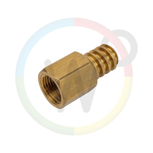 [Ace12641] Messing verloop 1/2"bi x kordelgewinde bi voor wasborstel